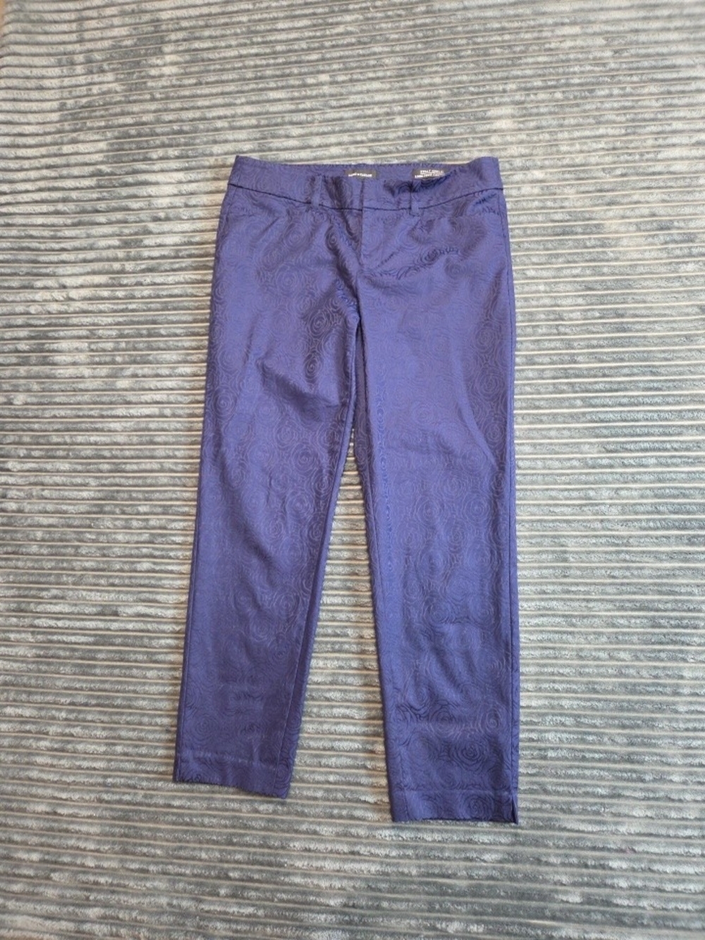 Lord & Taylor Navy Cropped Floral Ankle Pants